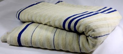 Cream Stripe Blue Counterpane Bed Cover
