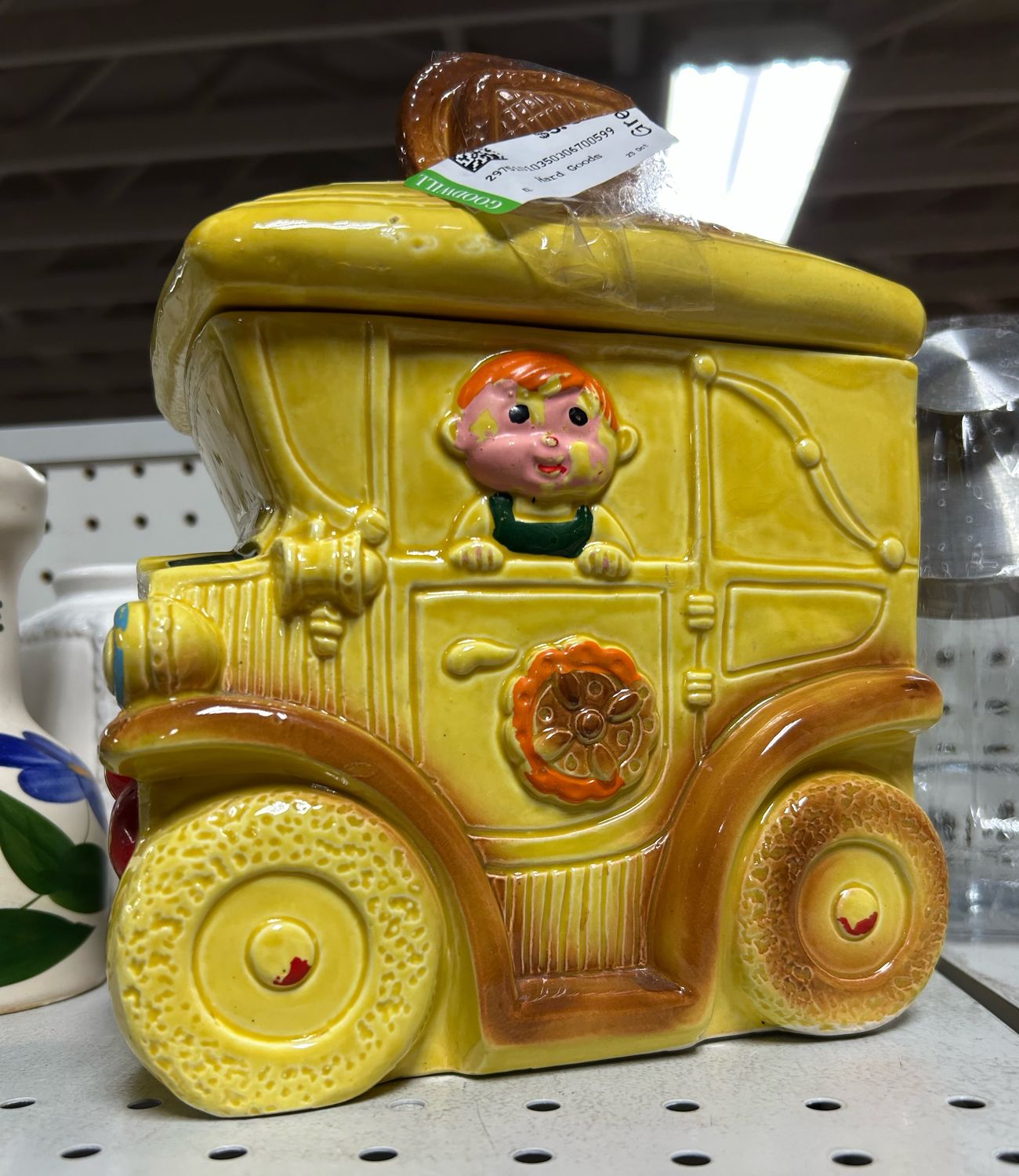 YELLOW CAR CAB TRUCK COOKIE JAR