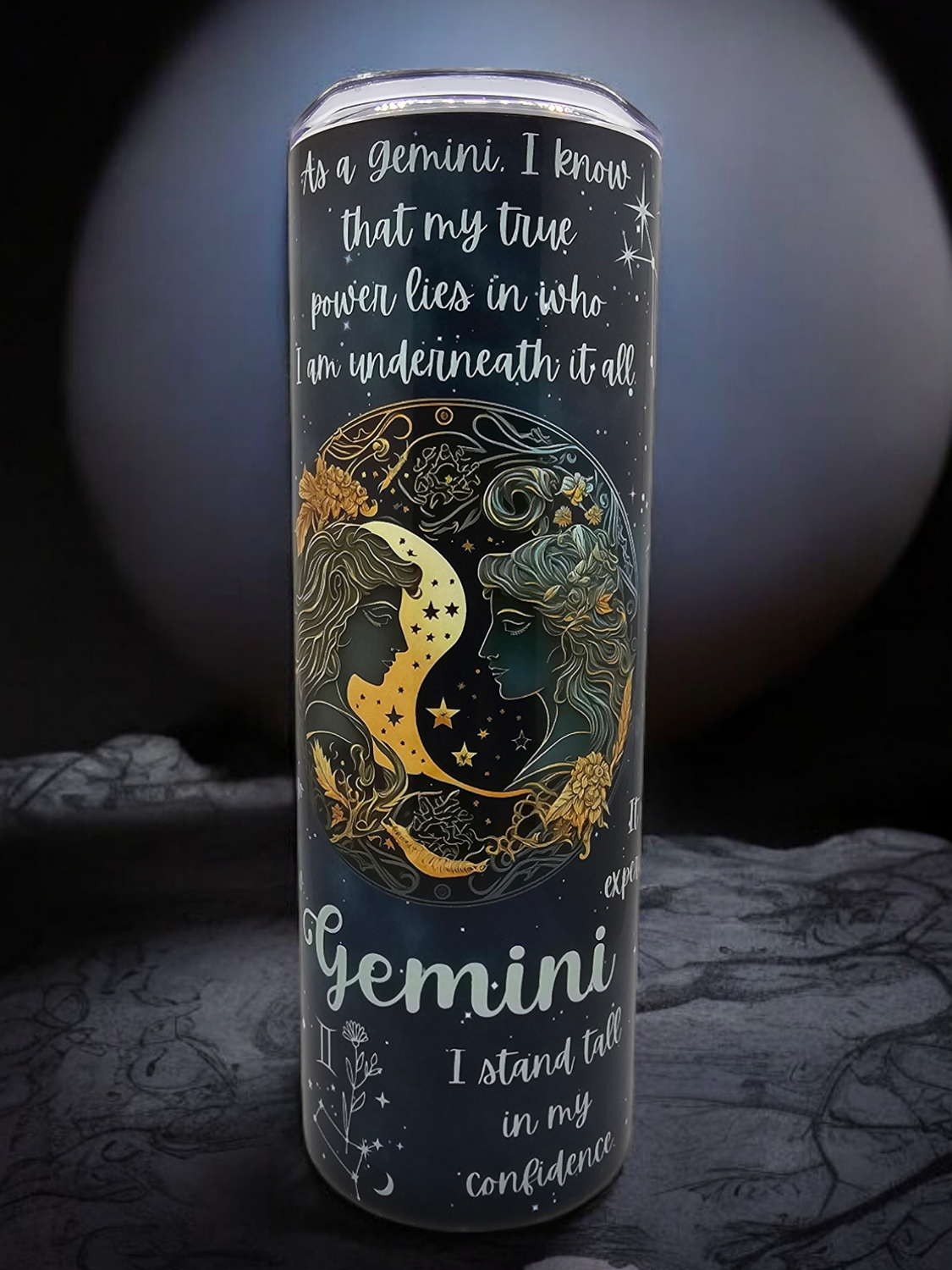 Gemini Astrology Stainless Steel 20 oz. Skinny Tumbler