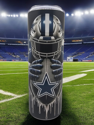 Dallas Cowboys (Visor) Stainless Steel 20 oz. Skinny Tumbler