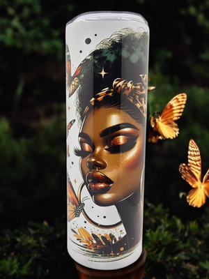 Butterfly Diva Stainless Steel 20 oz. Skinny Tumbler
