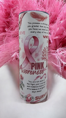 Breast 🎀  Cancer Stainless Steel 20 oz. Skinny Tumbler