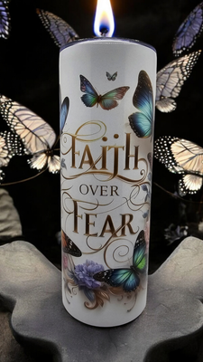 Faith Over Fear Stainless Steel 20 oz. Skinny Tumbler