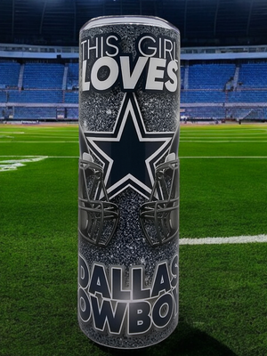Dallas Cowboys Girl Who Loves Stainsless Steel 20 oz. Skinny Tumbler
