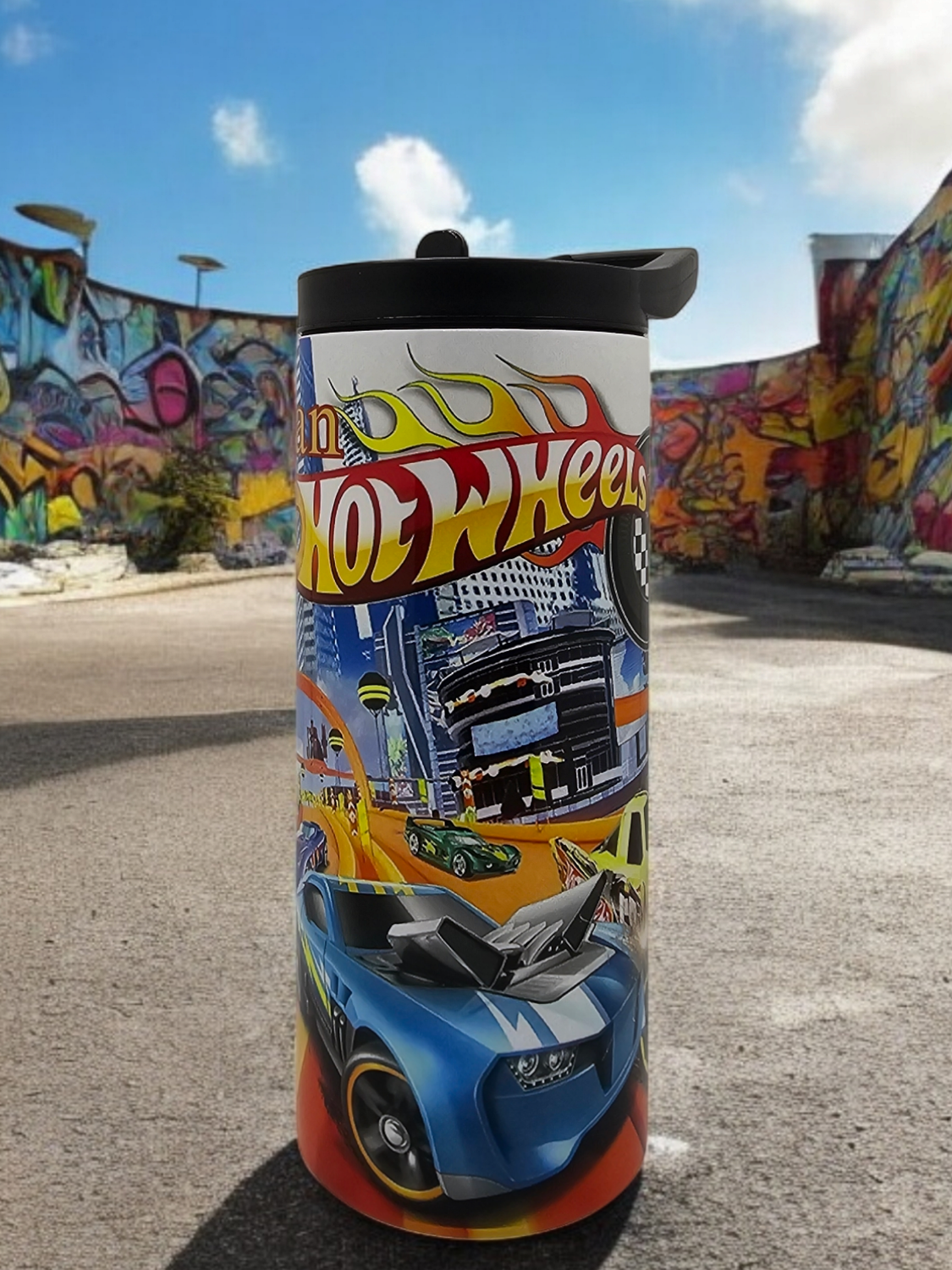 Hot Wheels Stainless Steel 15 oz. Skinny Tumbler