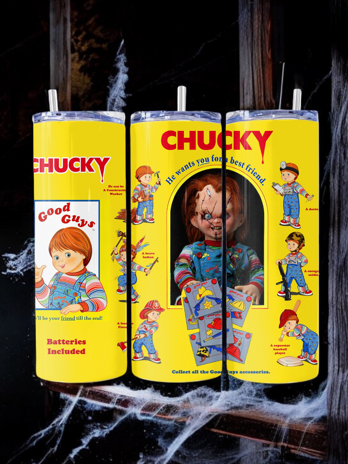 Chucky Stainless Steel 20 oz. Skinny Tumbler