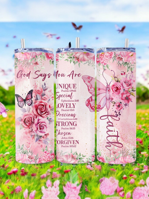 God Says You Are Stainless Steel 20 oz. Skinny Tumbler