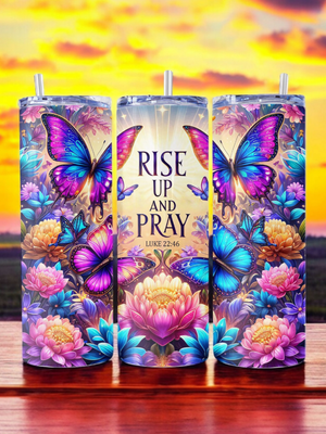 Rise Up and Pray Stainless Steel 20 oz. Skinny Tumbler