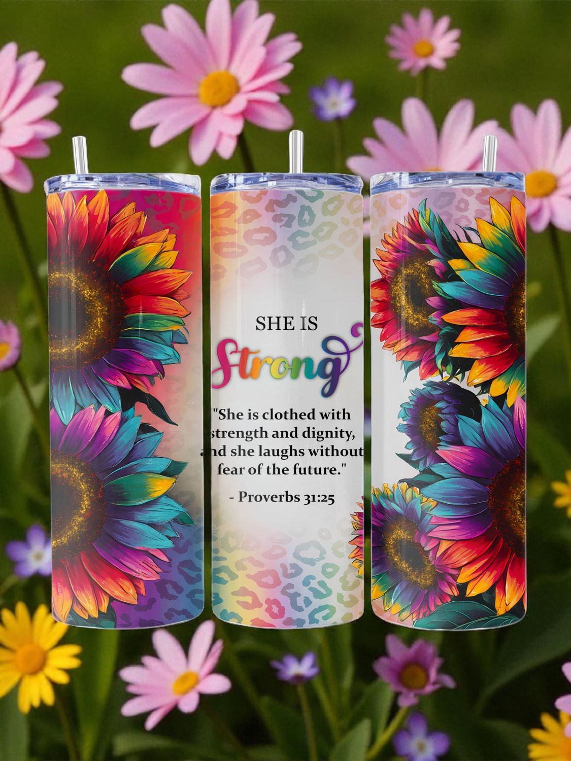 She Is Strong 2 Stainless Steel 20 oz. Skinny Tumbler