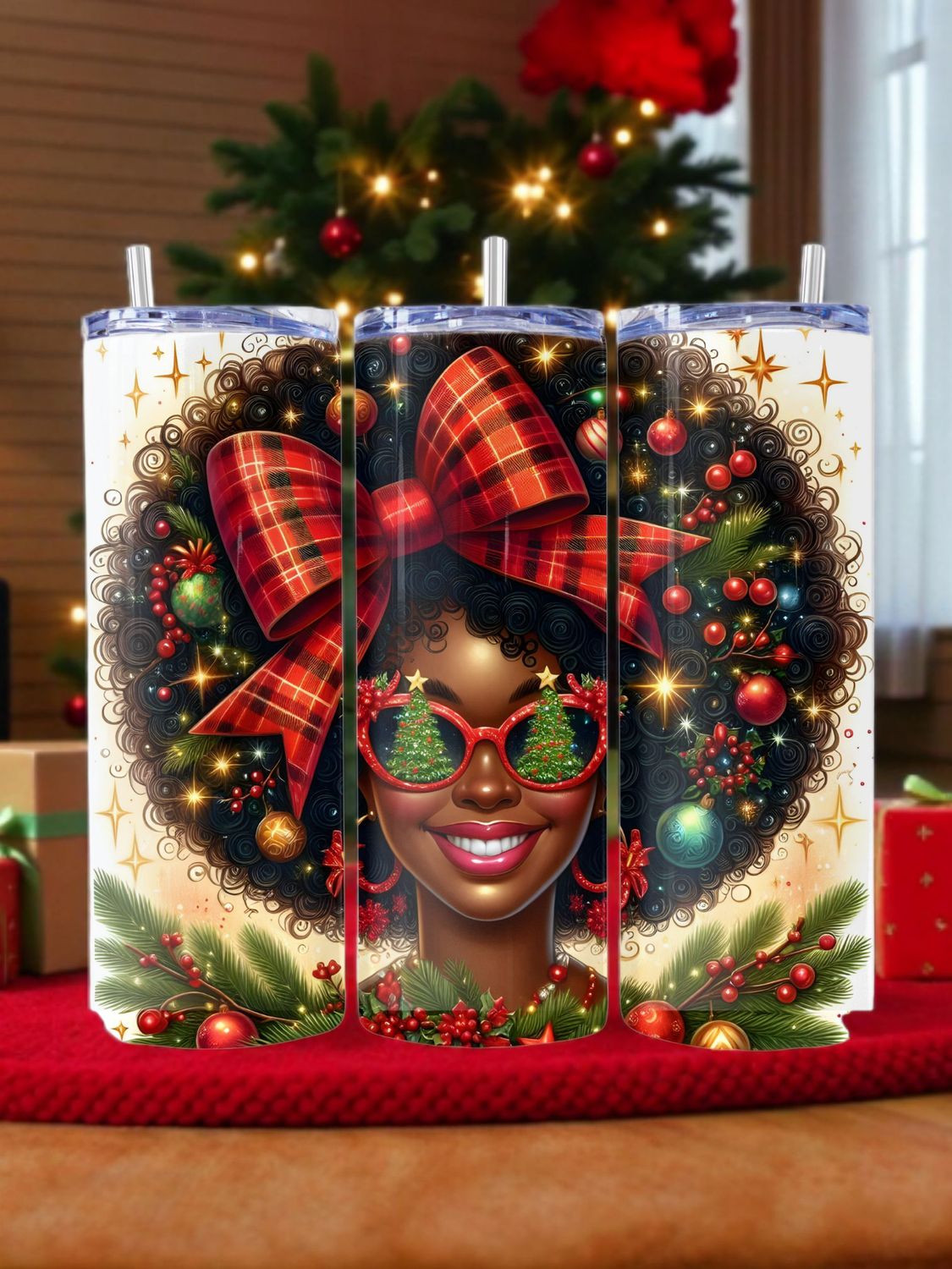 Christmas Girl Stainless Steel 20 oz. Skinny Tumbler