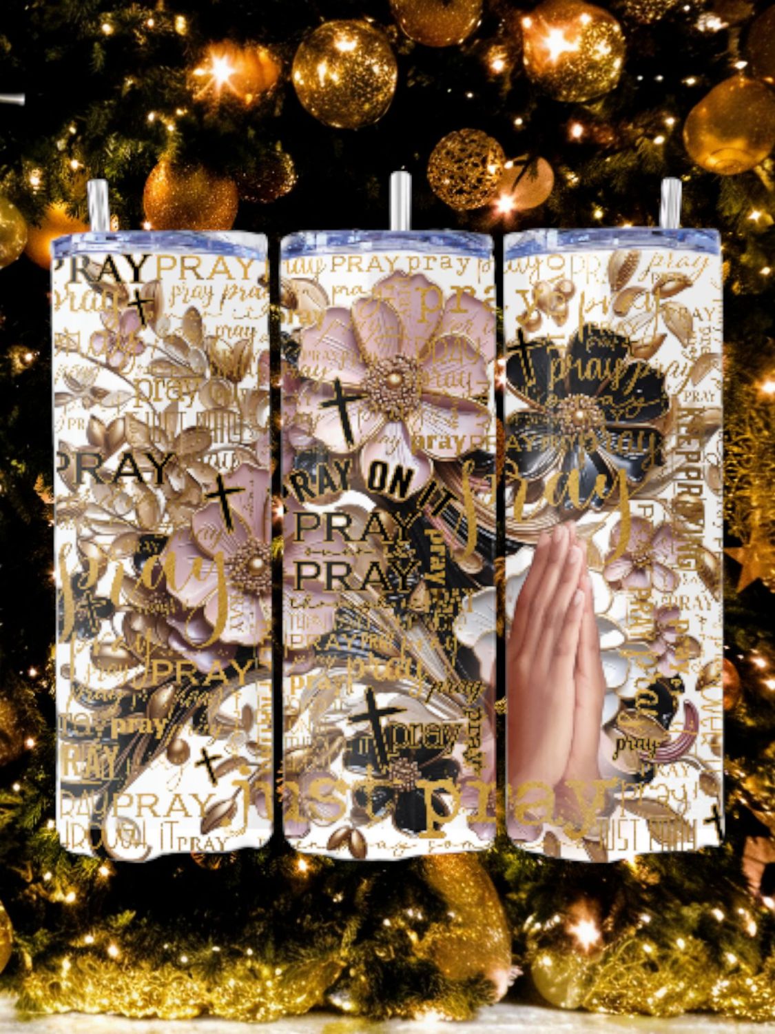 Pray Stainless Steel 20 oz. Skinny Tumbler