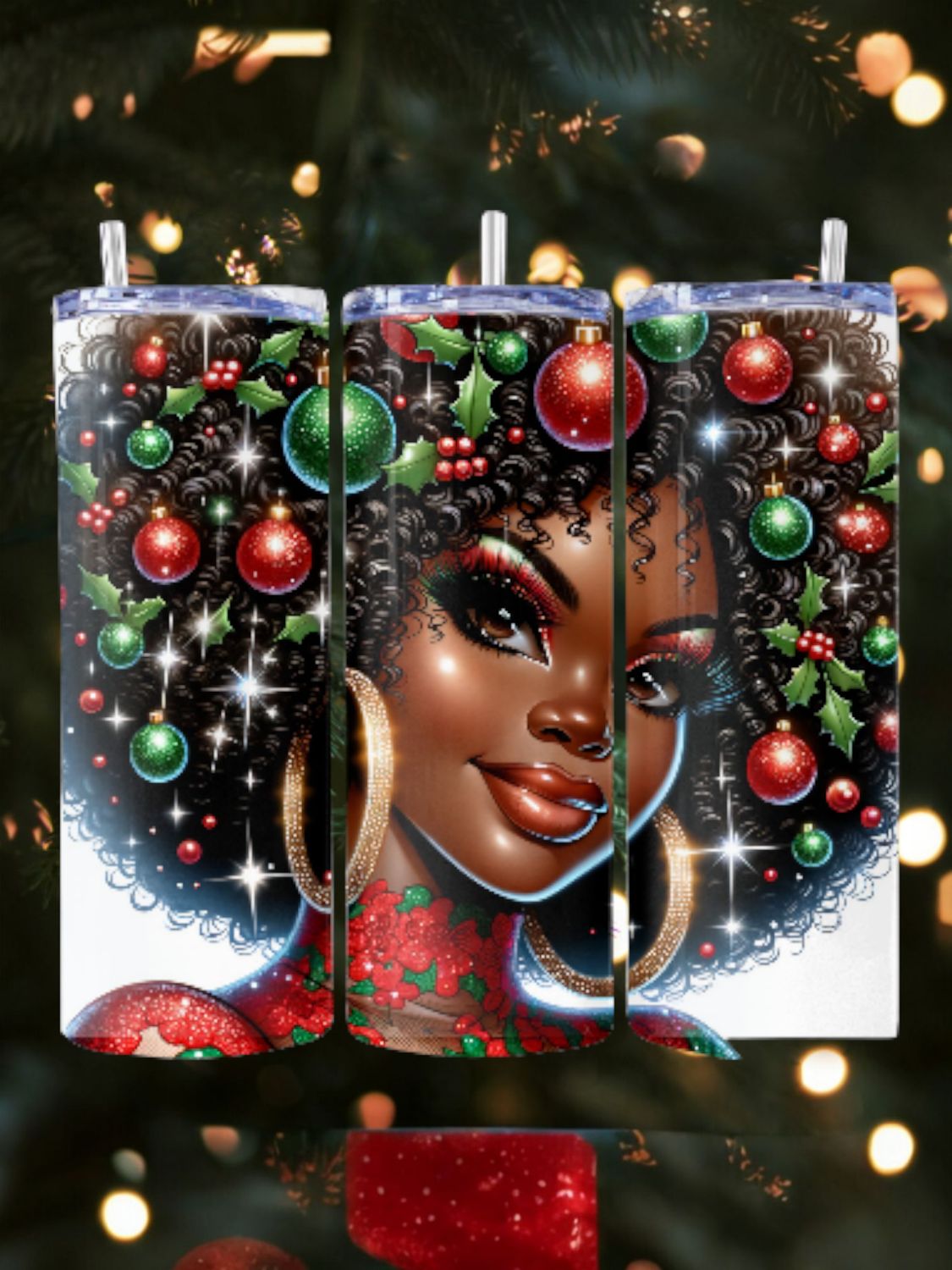 Christmas Girl Stainless Steel 20 oz. Skinny Tumbler