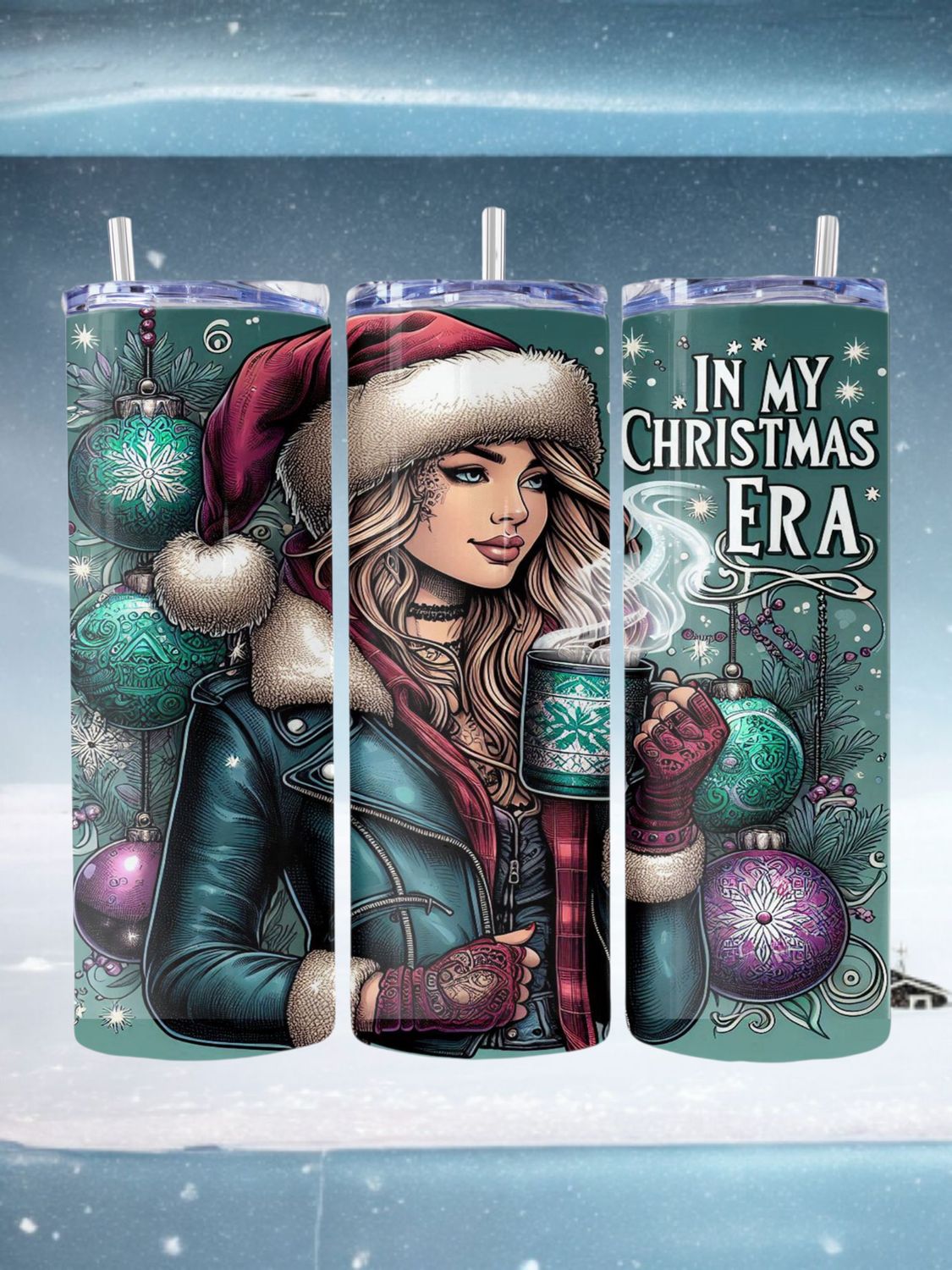 Christmas Era Girl Stainless Steel 20 oz. Skinny Tumbler