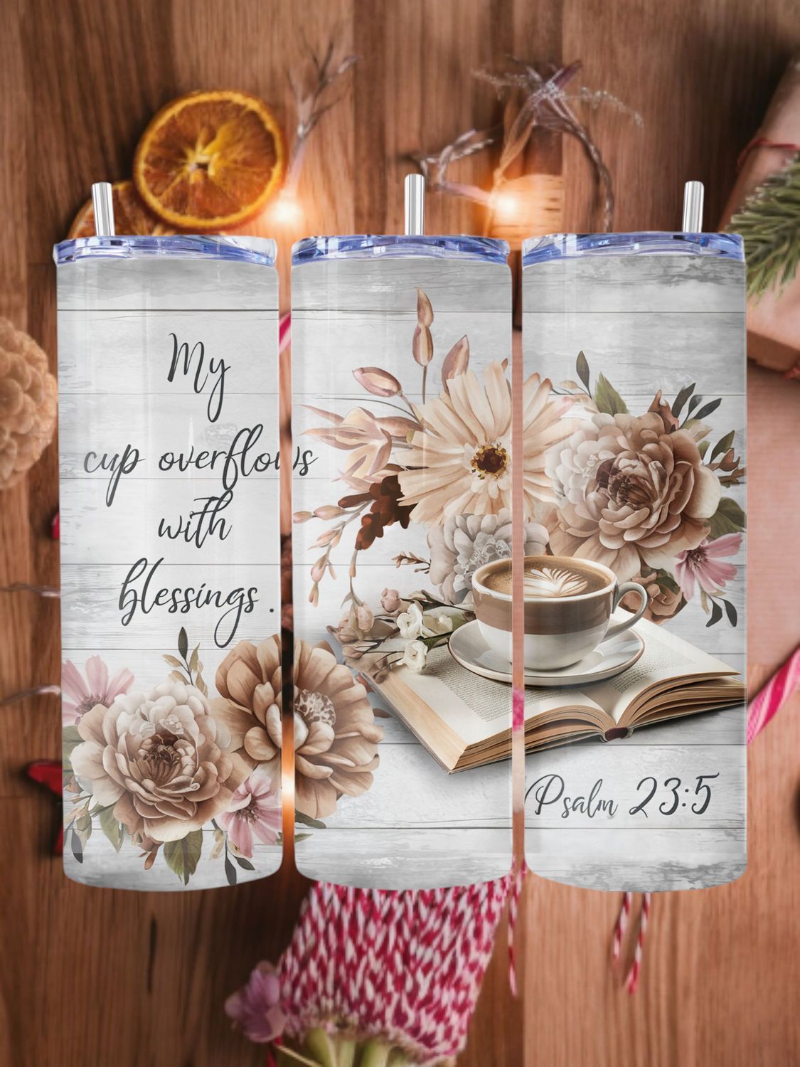 My Cup Overflow Stainless Steel 20 oz. Skinny Tumbler