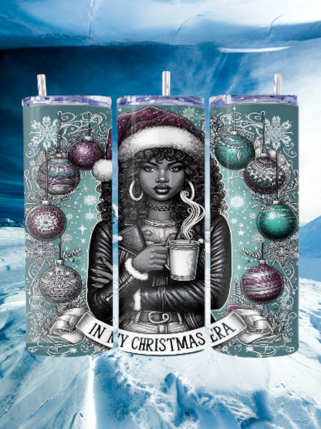 Christmas Girl With Coco Stainless Steel 20 oz. Skinny Tumbler