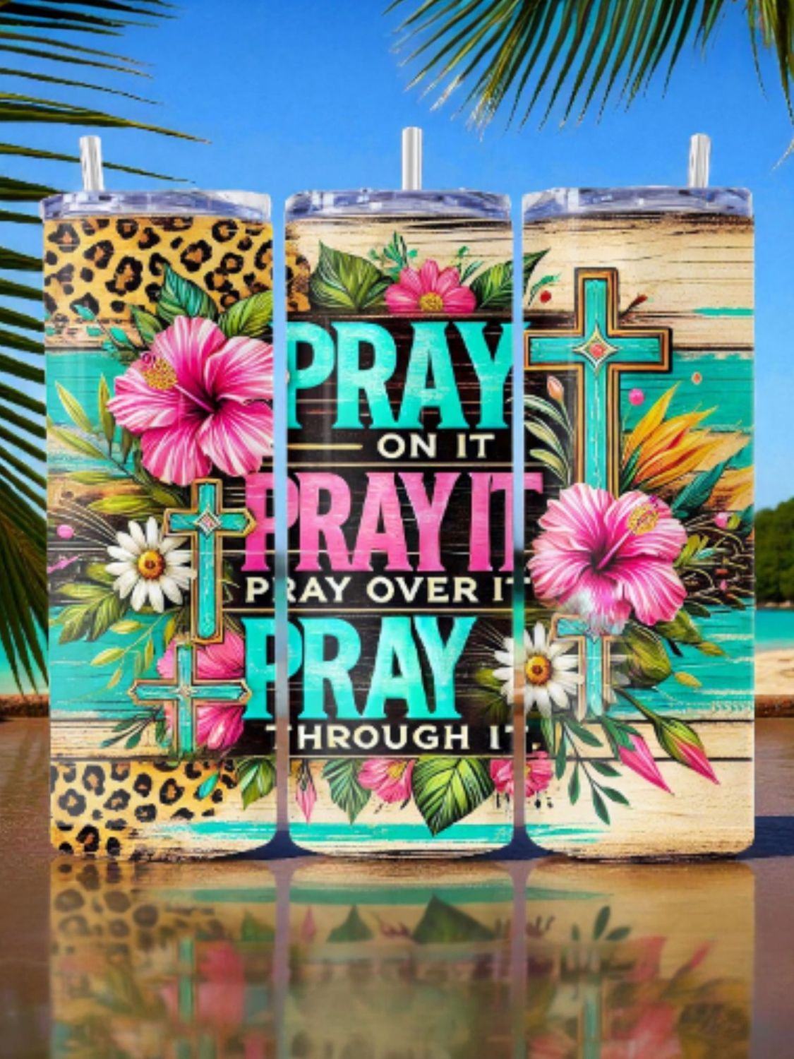 Pray Pray Pray Stainless Steel 20 oz. Skinny Tumbler