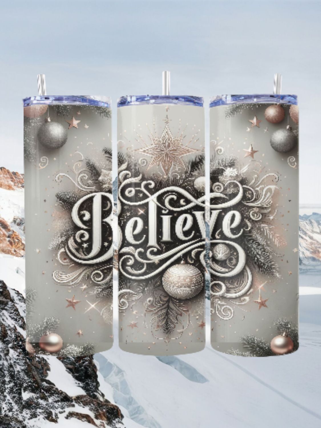 Believe Stainless Steel 20 oz. Skinny Tumbler
