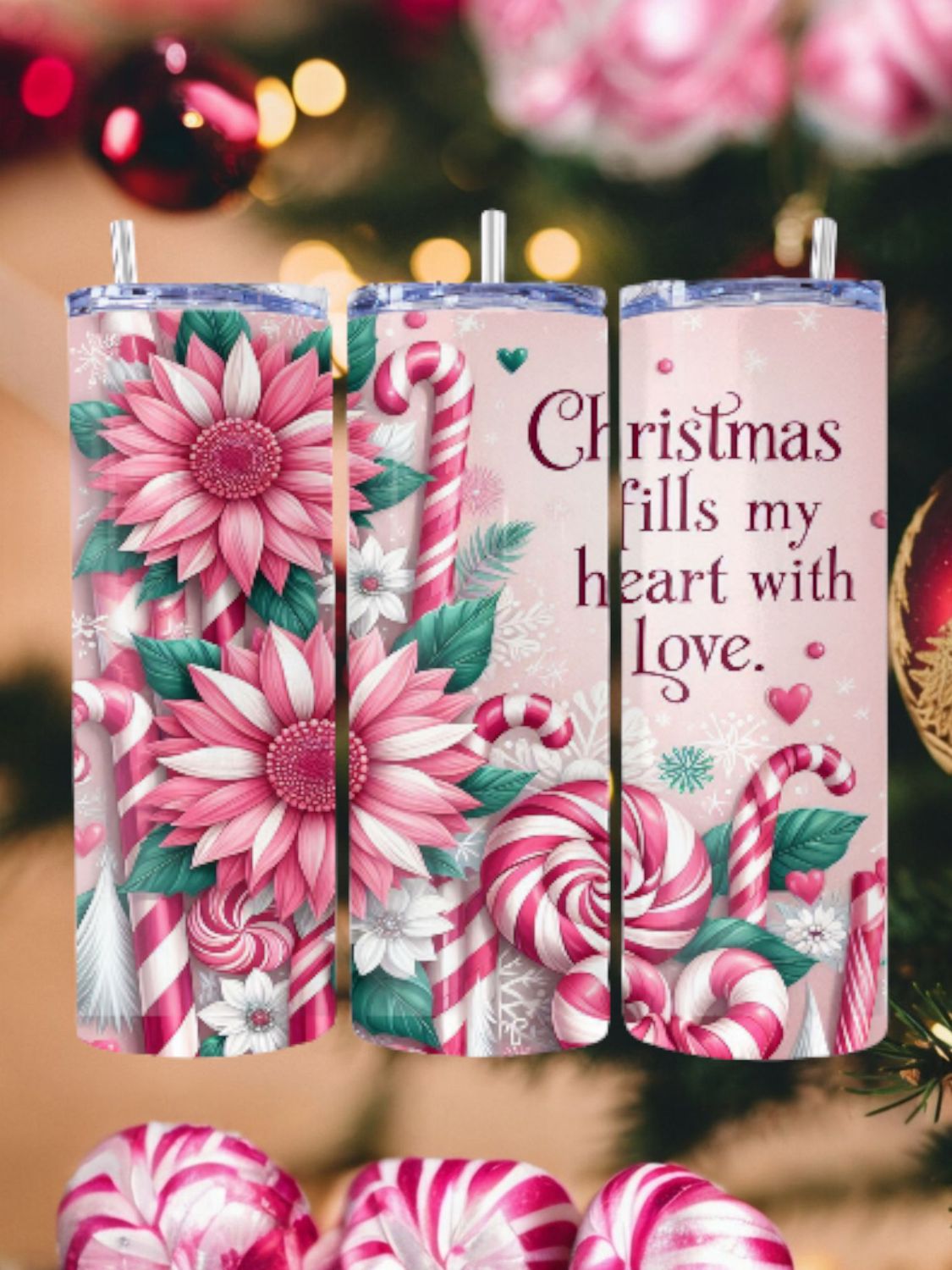 Christmas Fills Stainless Steel 20 oz. Skinny Tumbler