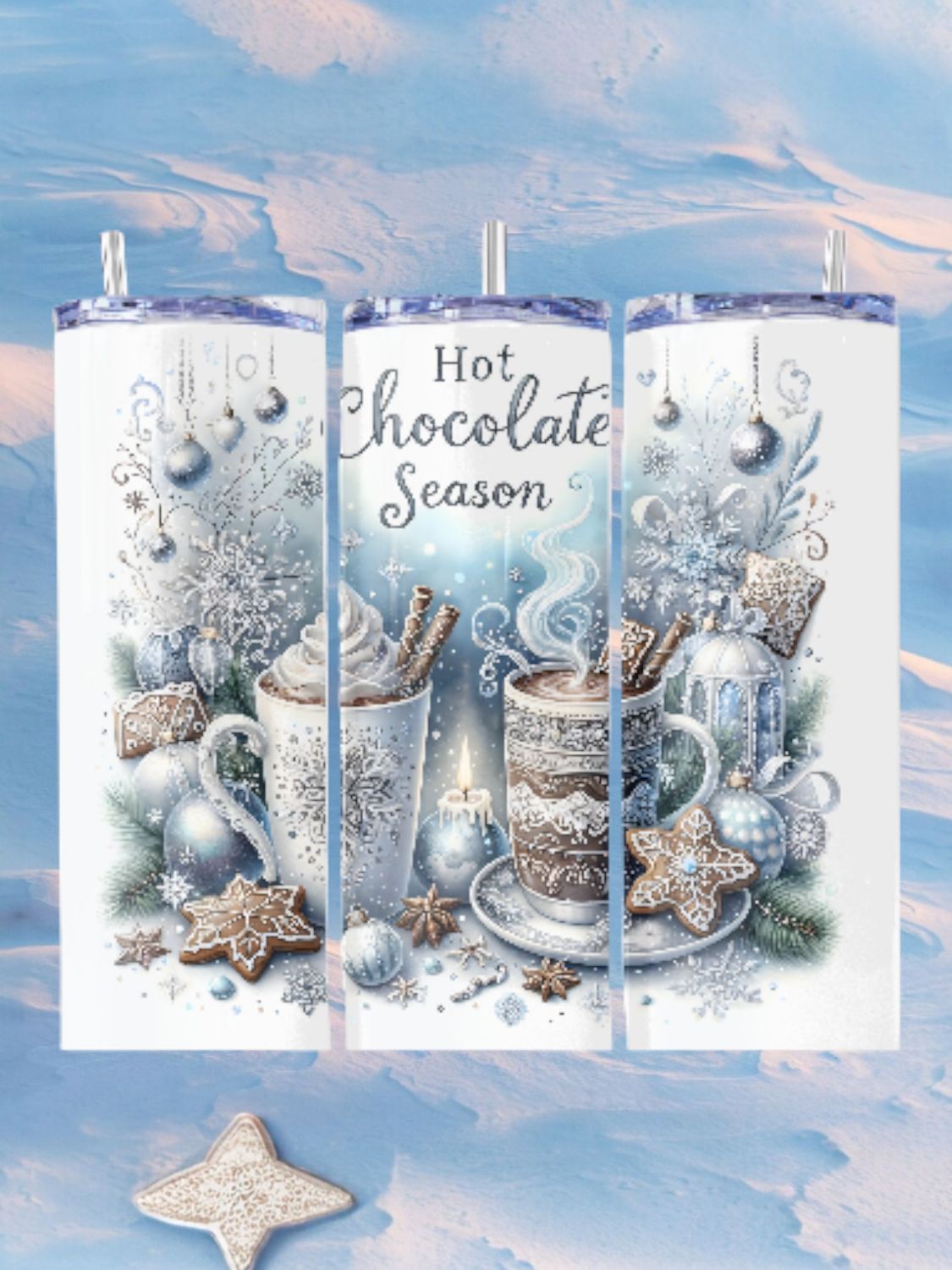 Christmas Hot Chocolate Stainless Steel 20 oz. Skinny Tumbler