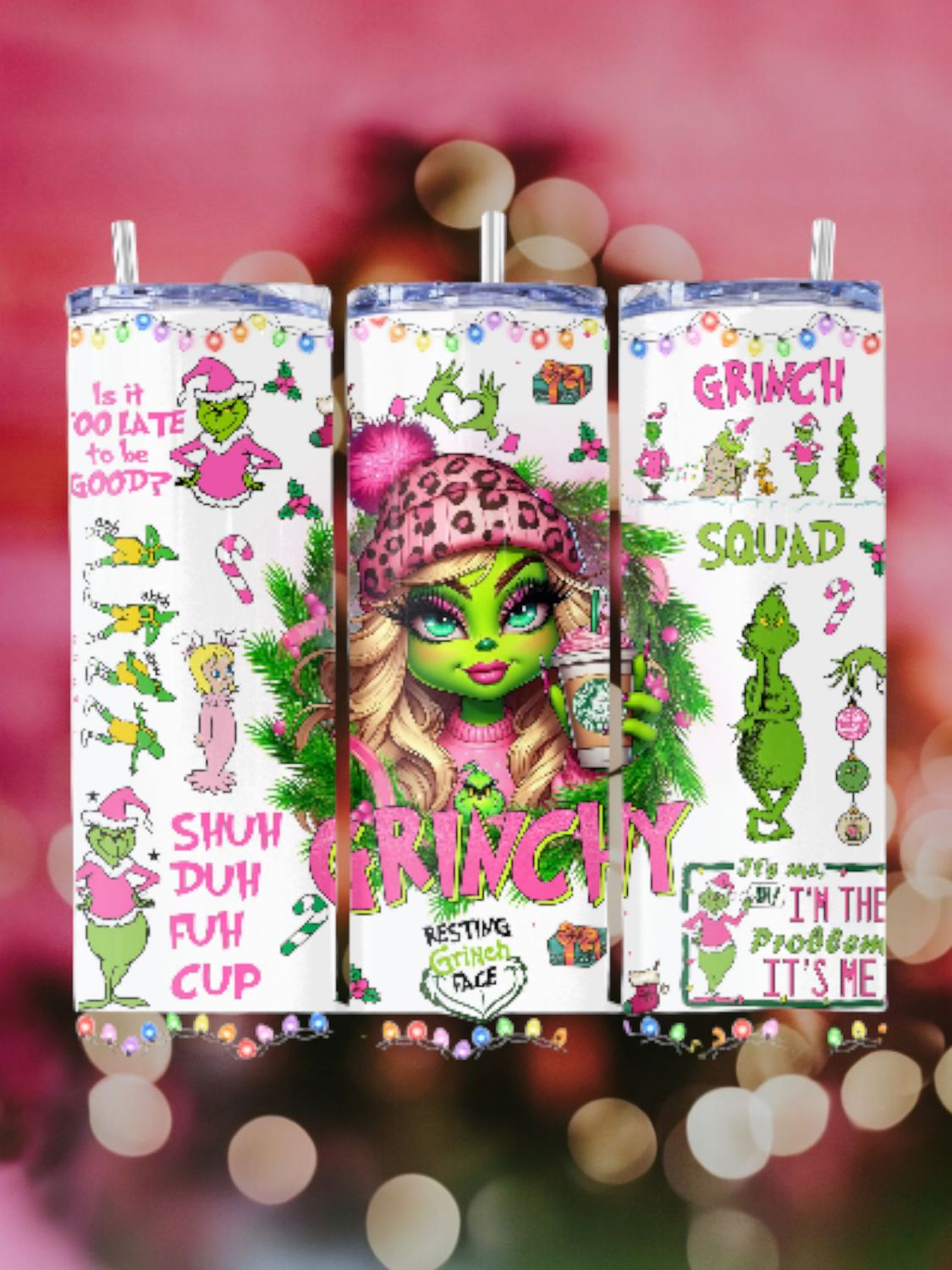 Grinch Squad Stainless Steel 20 oz. Skinny Tumbler