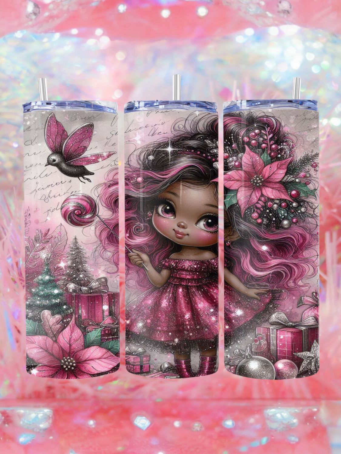 Christmas Princess #2 Stainless Steel 15 oz. ($23) or 20 oz. ($28) Skinny Tumbler