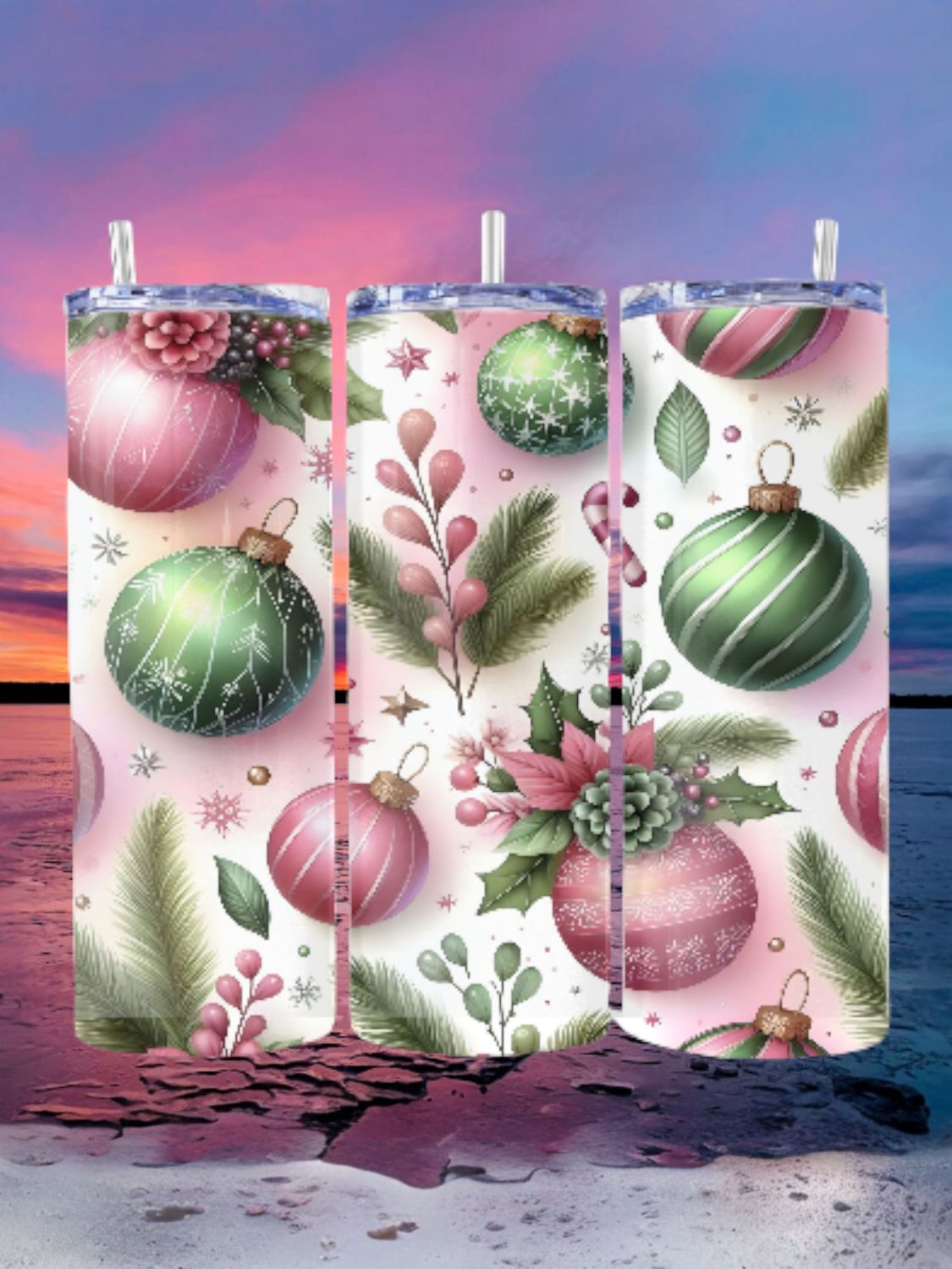 Christmas Ornament Stainless Steel 20 oz. Skinny Tumbler