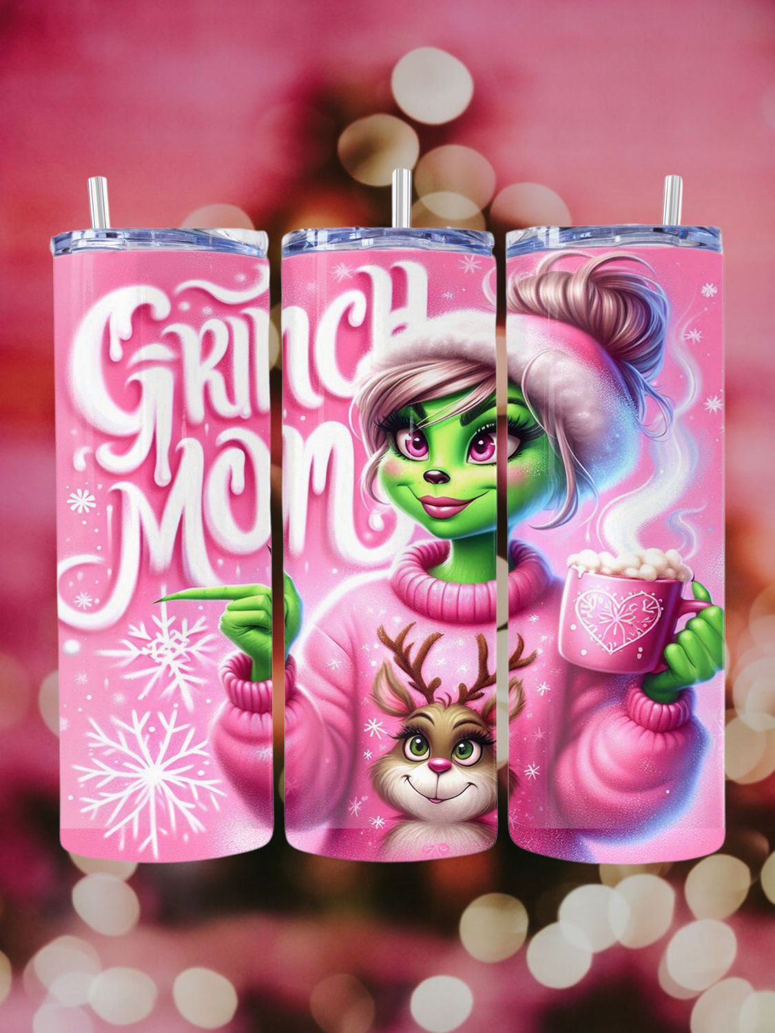 Grinch Mom Stainless Steel 20 oz. Skinny Tumbler