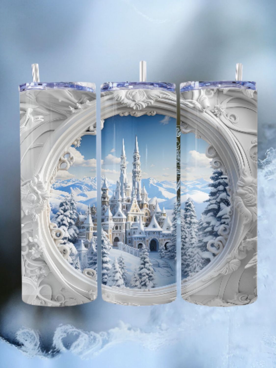Christmas Castle Stainless Steel 20 oz. Skinny Tumbler
