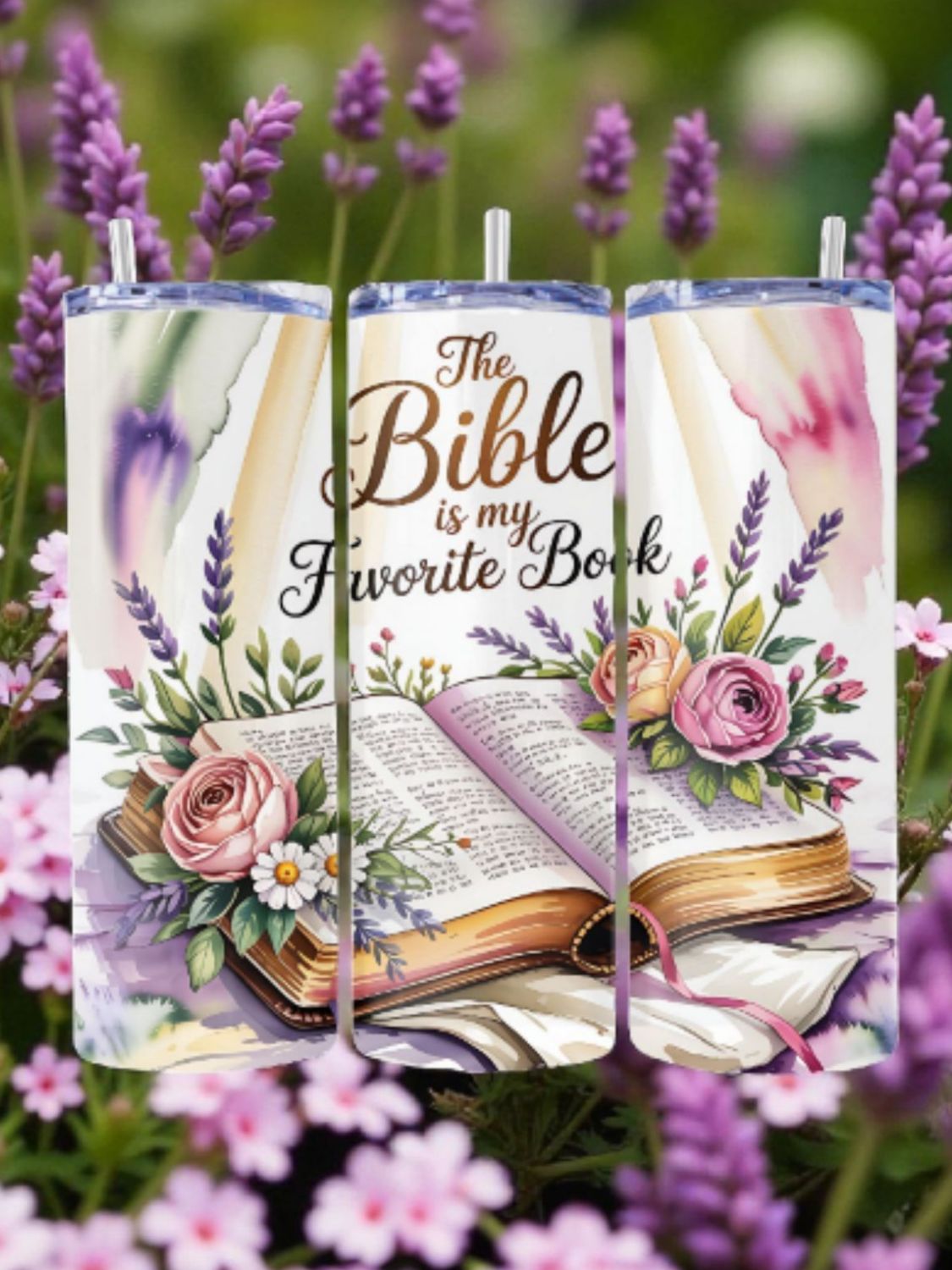 The Bible Is My Favorite Book Stainless Steel 20 oz. Skinny Tumbler