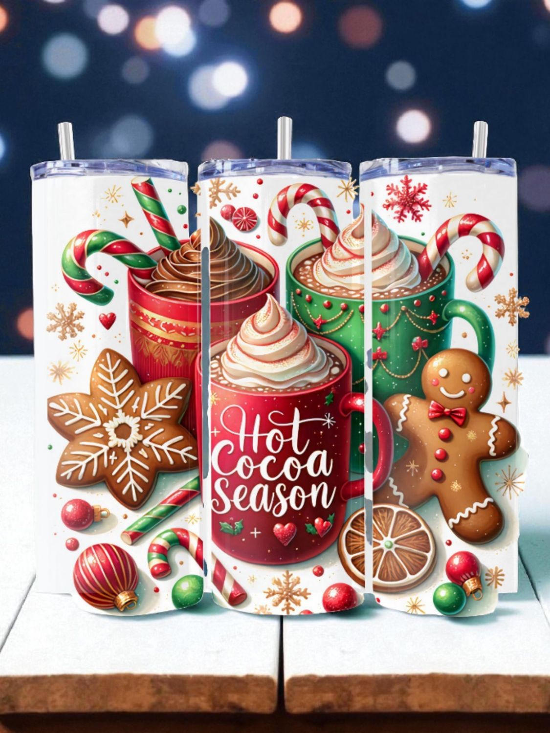 Hot Cocoa Season Stainless Steel 20 oz. Skinny Tumbler