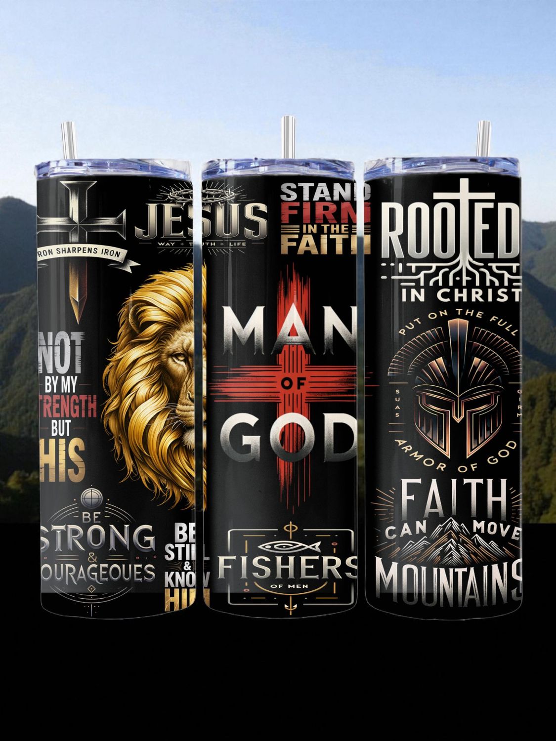 Man Of God Stainless Steel 20 oz. Skinny Tumbler