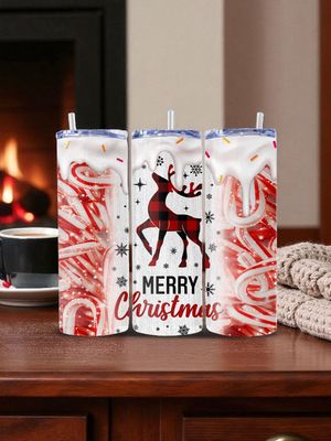 Merry Christmas Stainless Steel 20 oz. Skinny Tumbler
