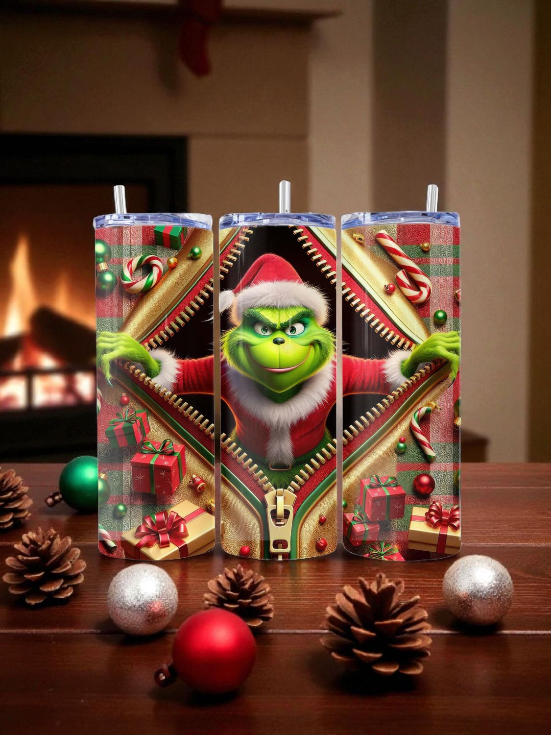 Grinch Stainless Steel 20 oz. Skinny Tumbler