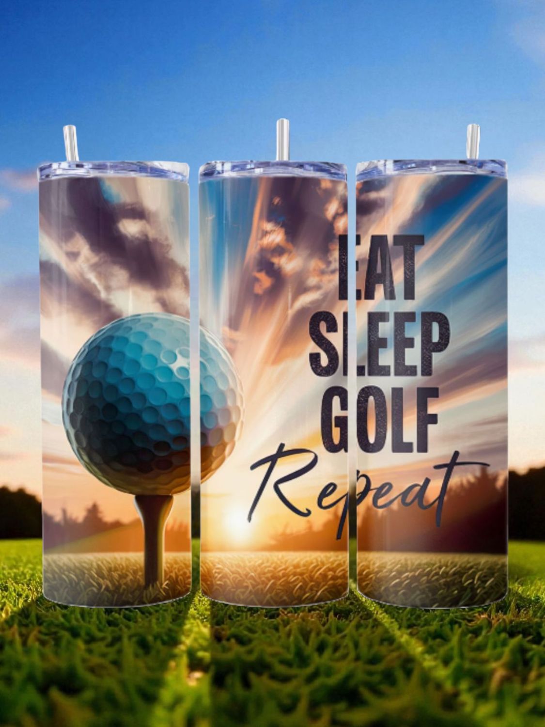 Eat, Sleep, Golf Stainless Steel 20 oz. Skinny Tumbler