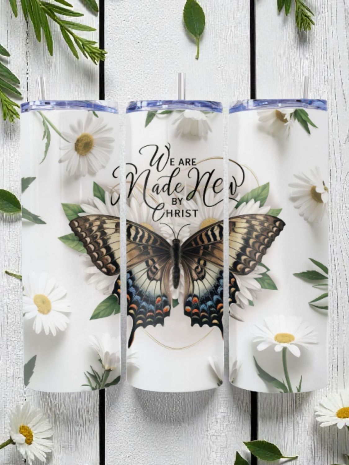 Made New Through Christ Stainless Steel 20 oz. Skinny Tumbler