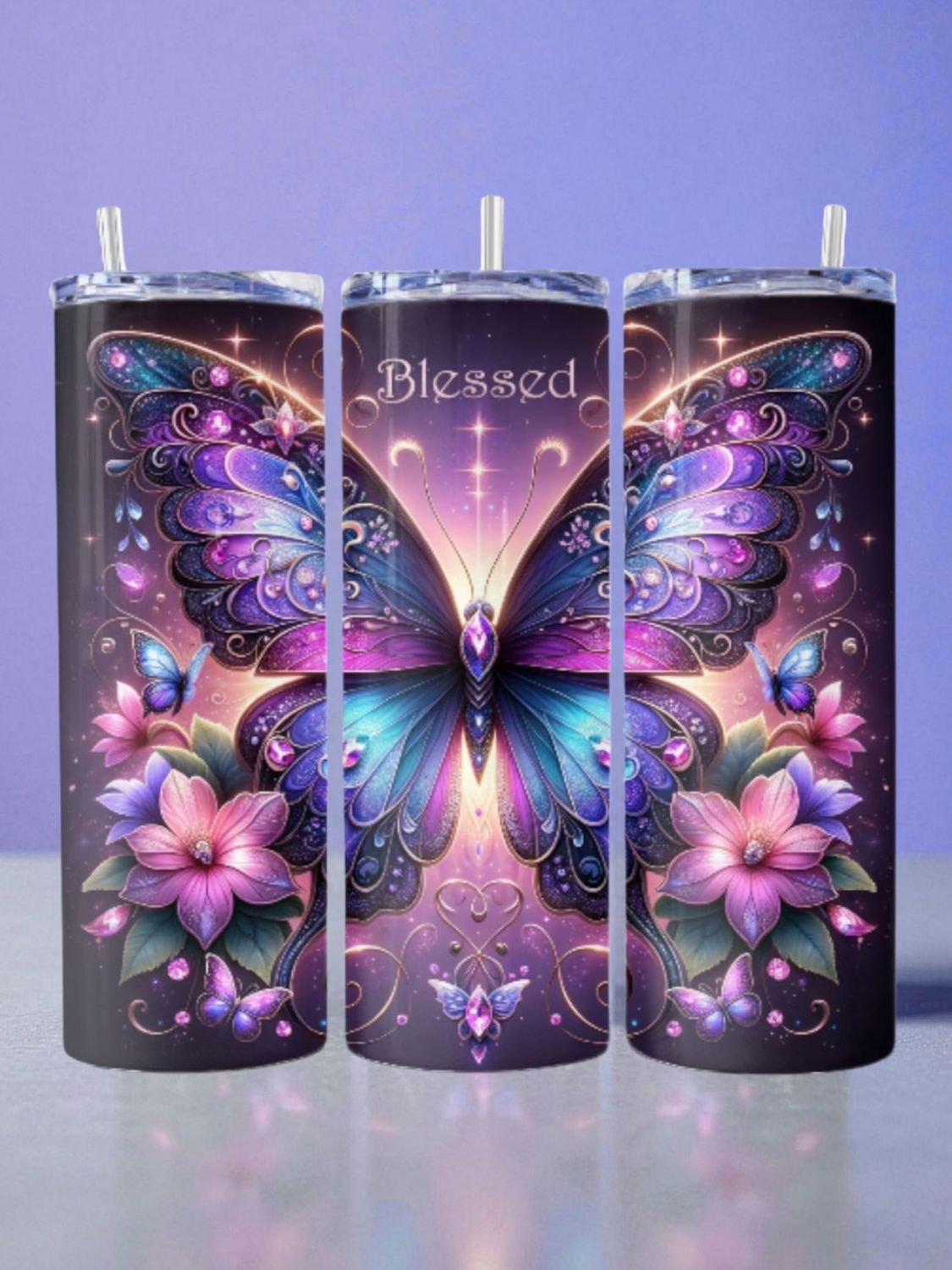 Blessed Stainless Steel 20 oz. Skinny Tumbler