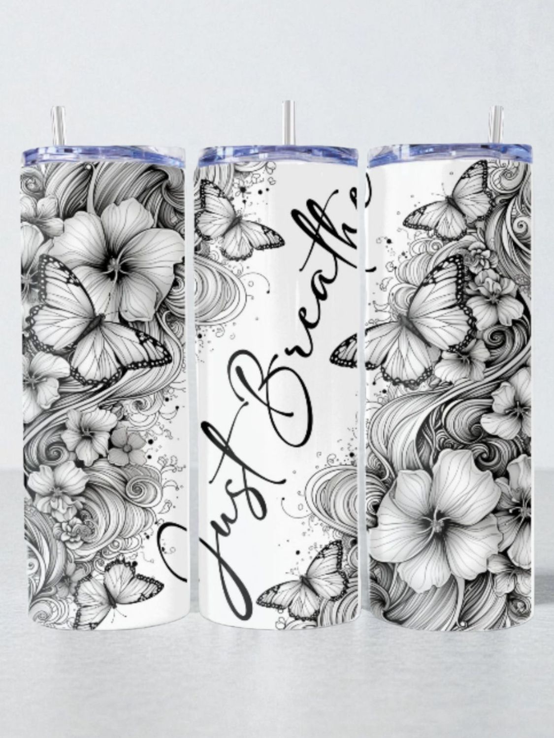 Just Breathe Stainless Steel 20 oz. Skinny Tumbler