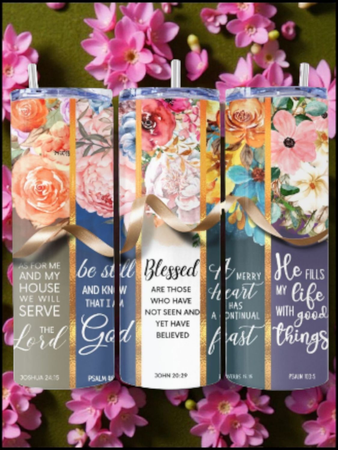 Bookmarks Stainless Steel 20 oz. Skinny Tumbler