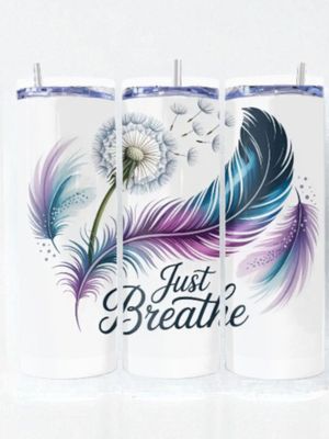 Just Breathe Stainless Steel 20 oz. Skinny Tumbler