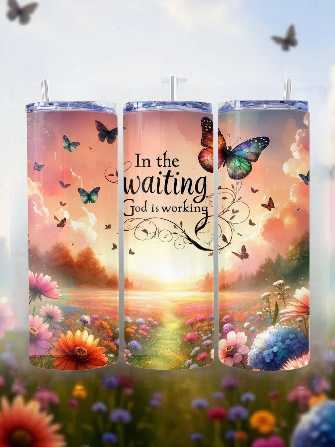 Christian In The Waiting Stainless Steel 20 oz. Skinny Tumbler