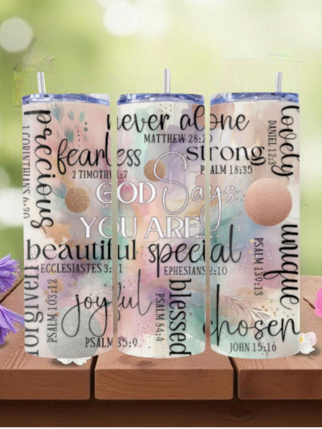 God Says You Are Stainless Steel 20 oz. Skinny Tumbler