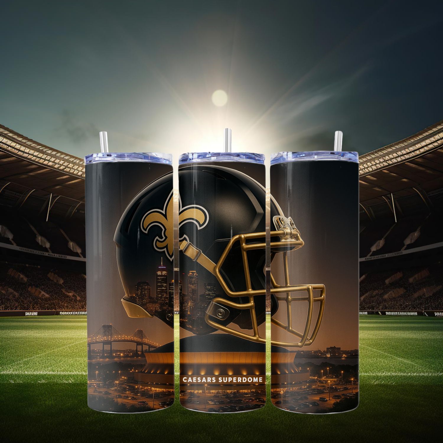 New Orleans Saints Stainless Steel 20 oz. Skinny Tumbler