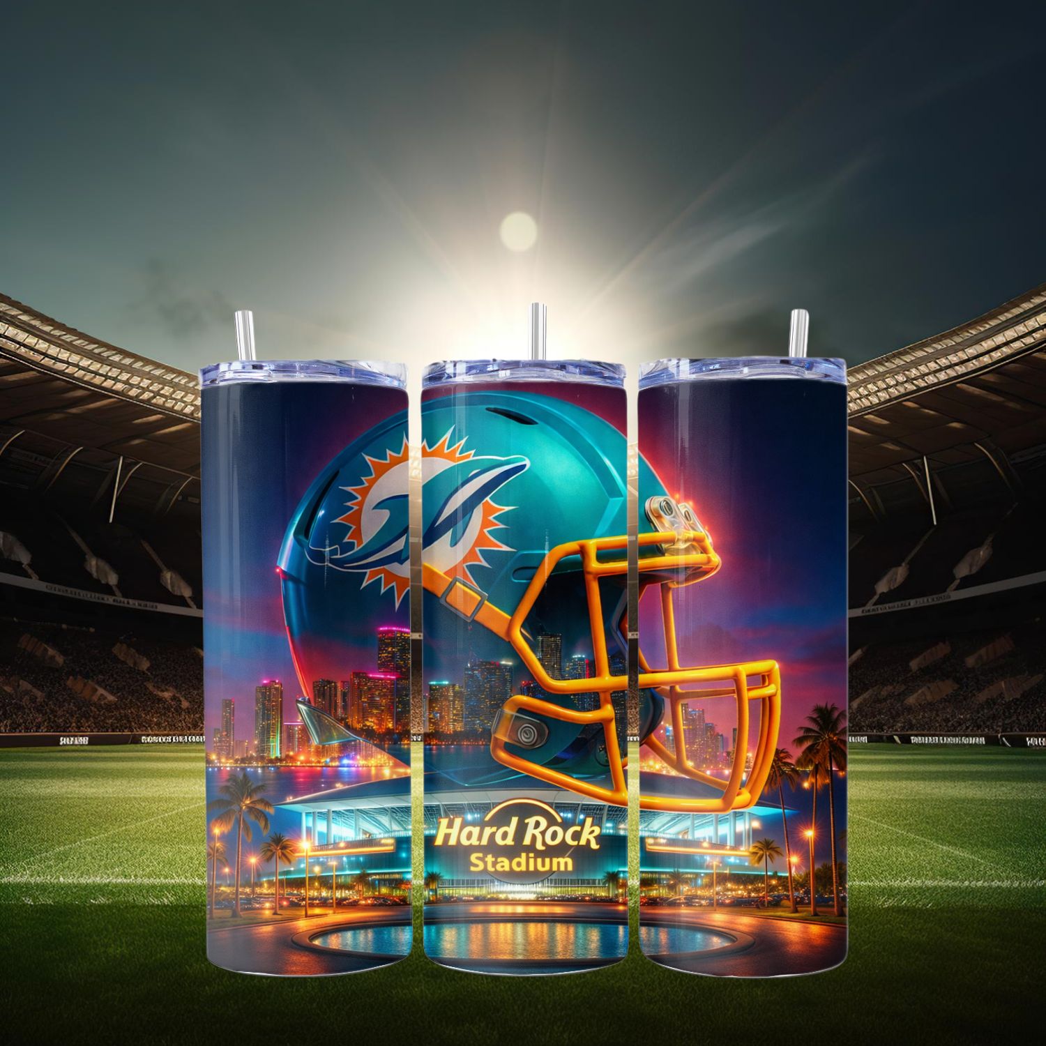 Miami Dolphins Stainless Steel 20 oz. Skinny Tumbler