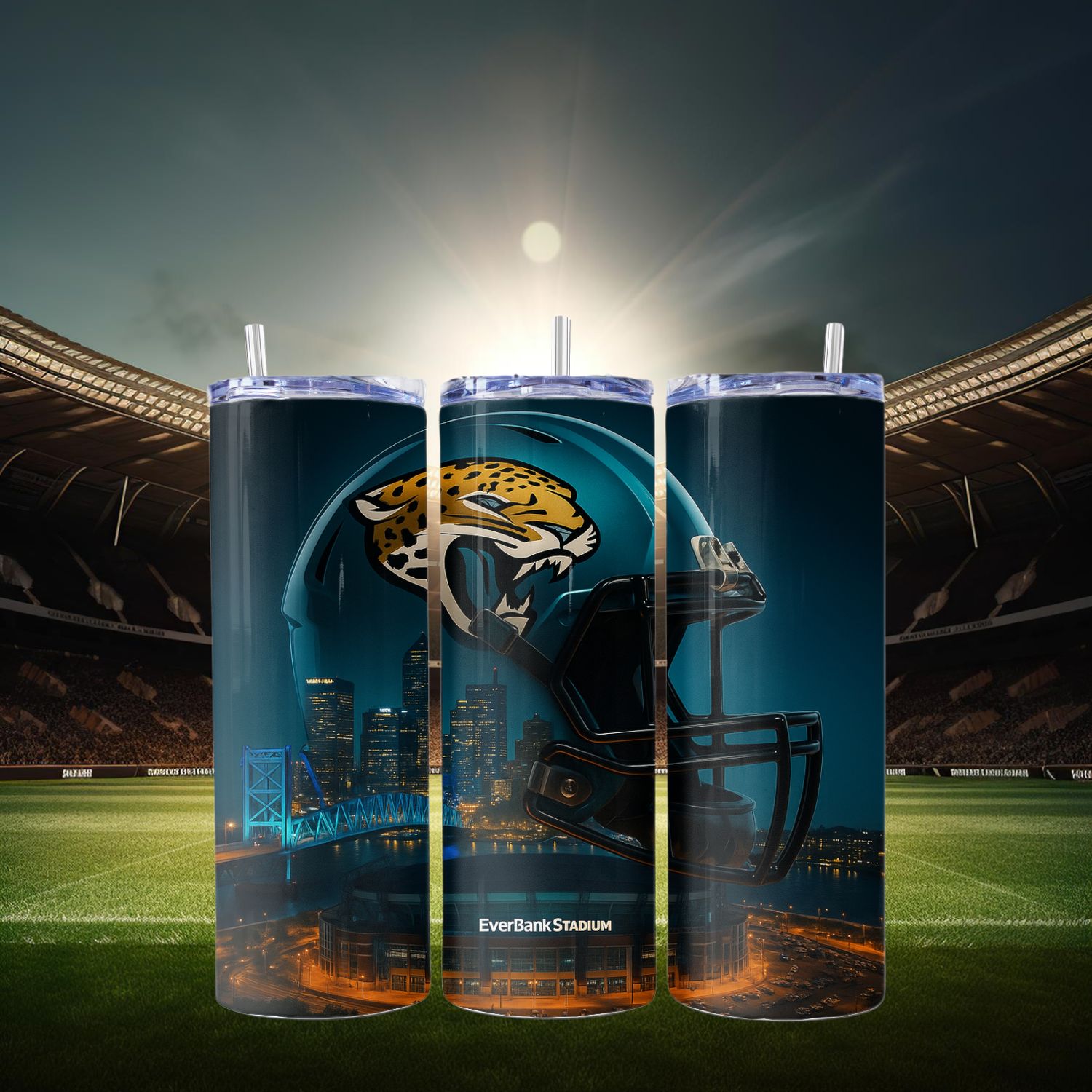 Jacksonville Jaqaurs Stainless Steel 20 oz. Skinny Tumbler