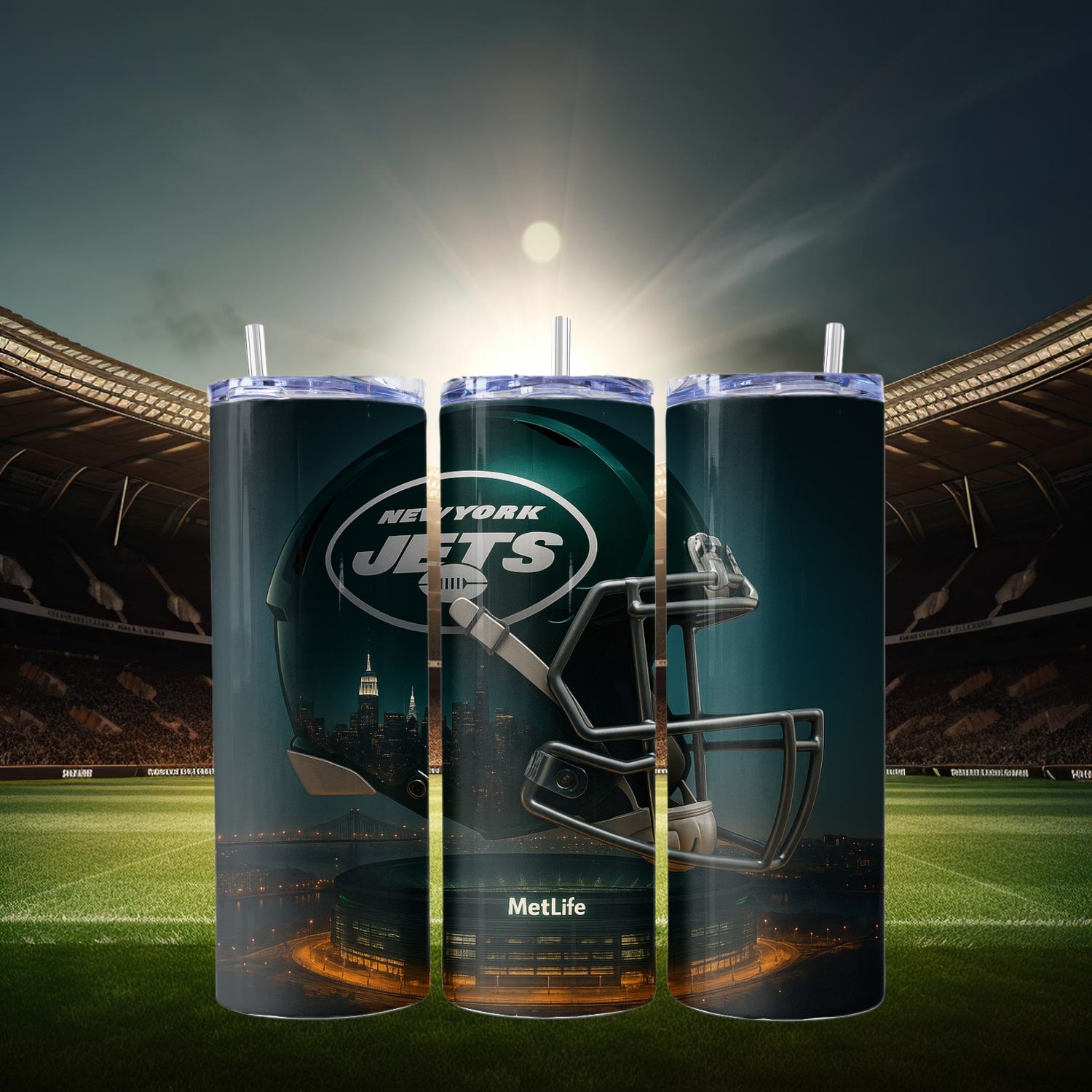 New York Jets Stainless Steel 20 oz. Skinny Tumbler