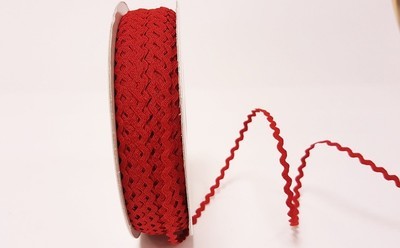 Red - Ric Rac - 5 mm - By Metre