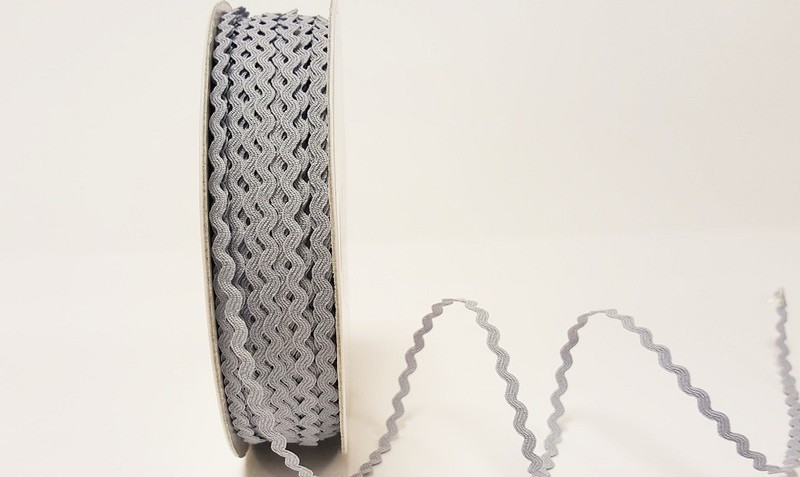 Grey - Ric Rac - 5 mm - By Metre