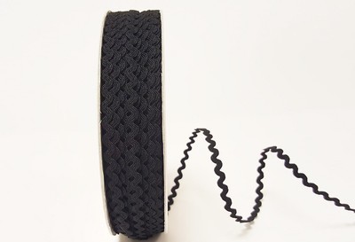 Black - Ric Rac - 5 mm - By Metre