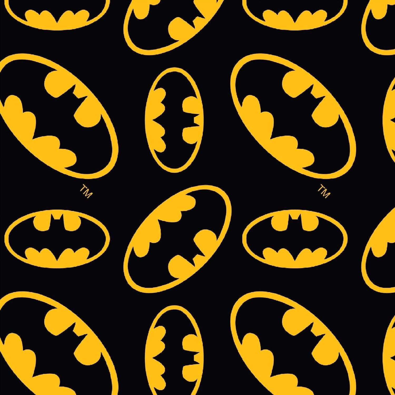 Batman Logo Black - Cotton - By Metre