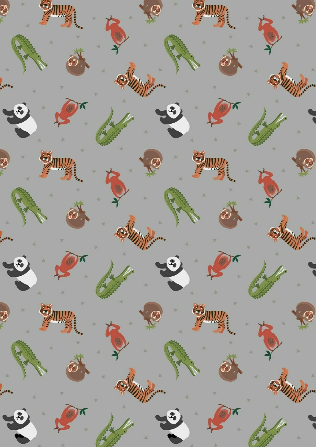 Asian Animals Grey - Cotton - From Fat Quarter